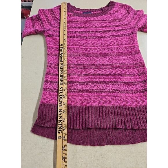 American Eagle Womens Size X-Small Pink Purple Fuzzy Mohair Wool Nordic Sweater - Picture 5 of 8